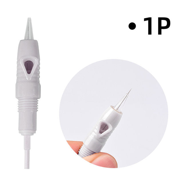 10-Pack Sterile Disposable PMU Cartridge Needles 1P for Eyebrows & Lips - Precision Screw Design - SD Cosmetics Care