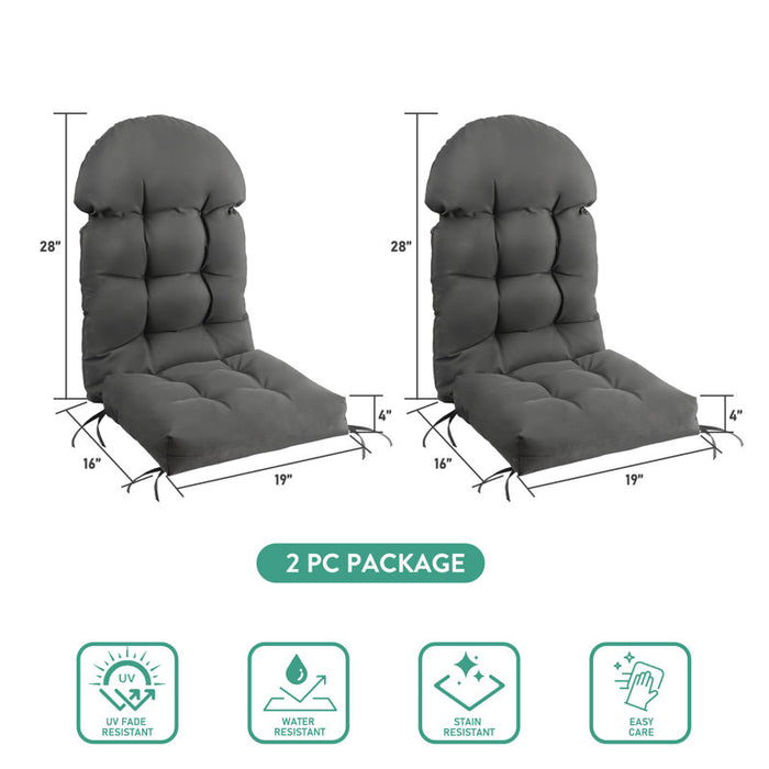 2 coussins pour siège et dossier de chaise Adirondack d'extérieur