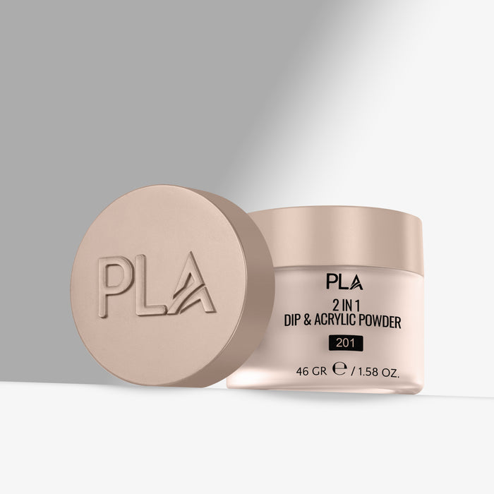 PLA 2-in-1 Dip & Acrylic Powder container with beige lid on a light gray background
