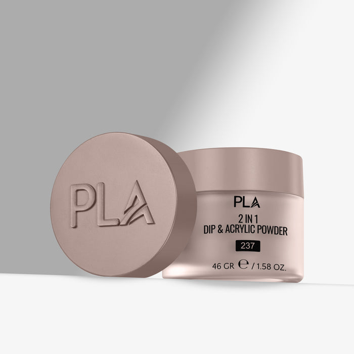 PLA 2 in 1 Dip & Acrylic Powder container on a light gray background