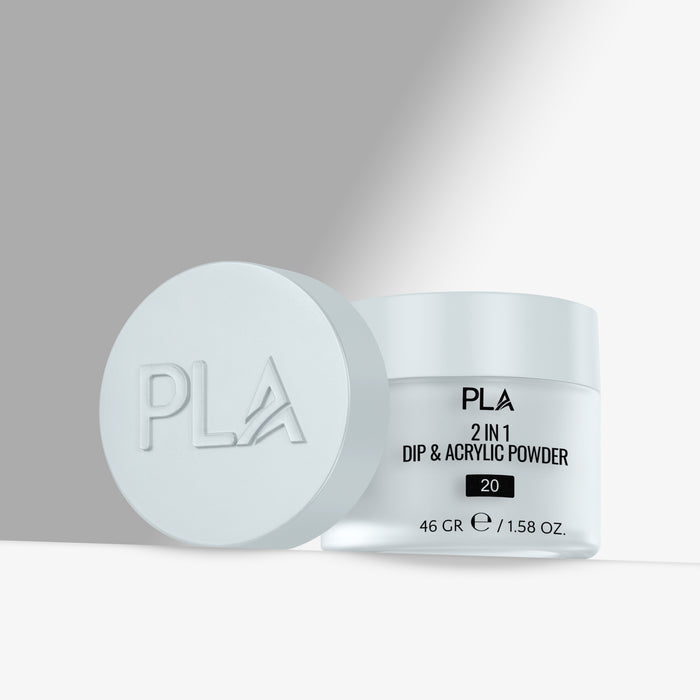 Jar of PLA 2 in 1 Dip & Acrylic Powder on a gray background