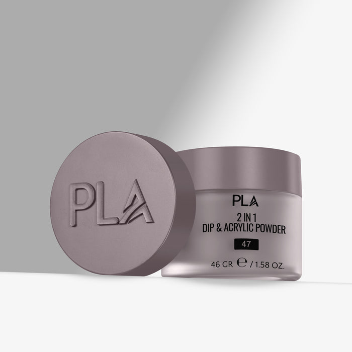 PLA 2 in 1 Dip & Acrylic Powder container on a light gray background