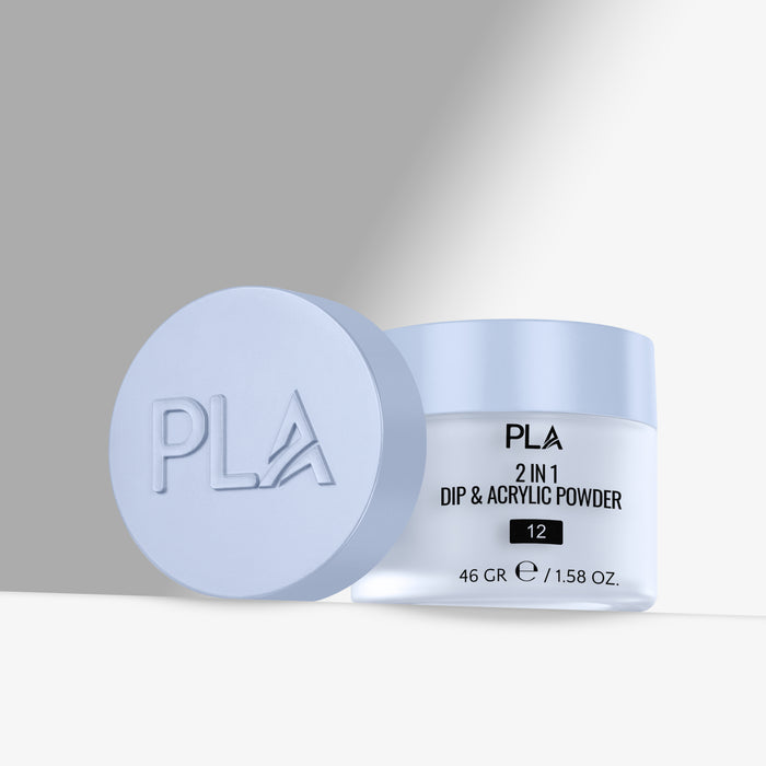 PLA 2 in 1 Dip & Acrylic Powder container on a light gray background