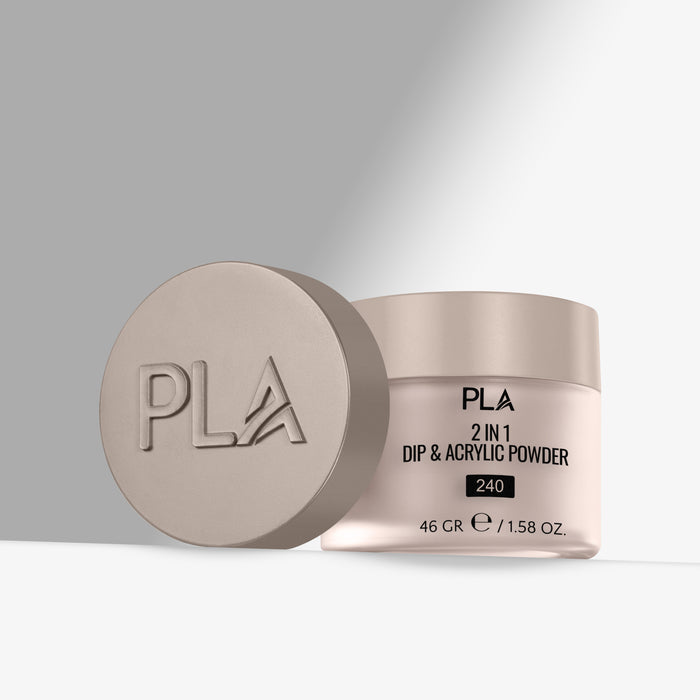 PLA 2 in 1 Dip & Acrylic Powder container on a light gray background
