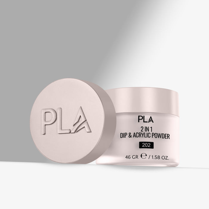 Jar of PLA 2 in 1 Dip & Acrylic Powder on a gray background
