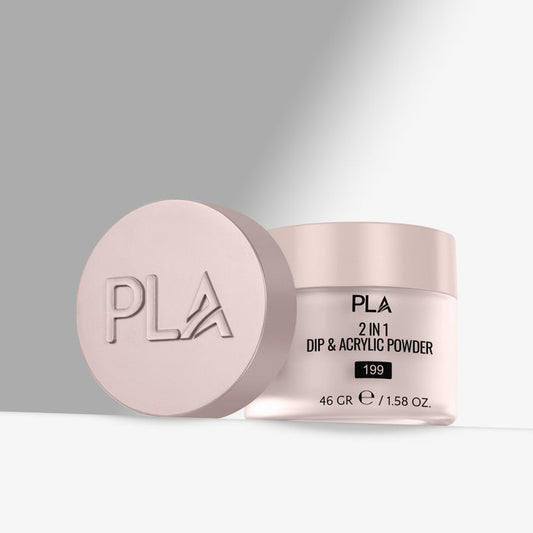 PLA 2 in 1 Dip & Acrylic Powder container on a light gray background