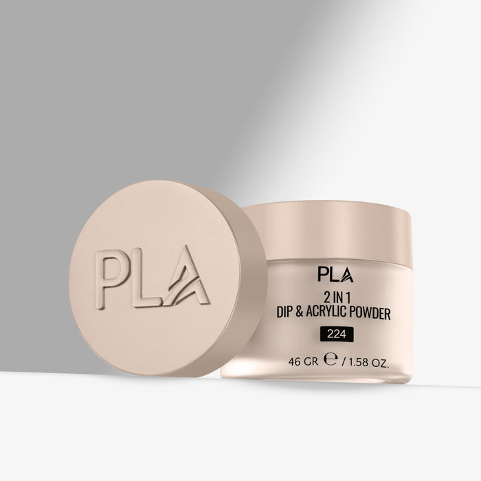 PLA 2 in 1 Dip & Acrylic Powder container on a light gray background