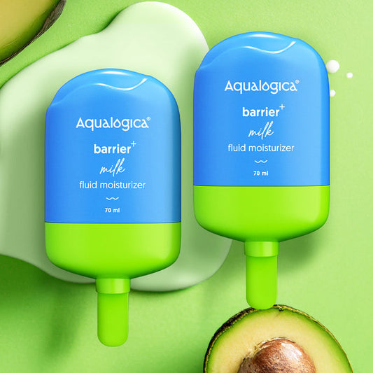 Aqualogica Barrier+ Milk Fluid Moisturizer duo with avocado