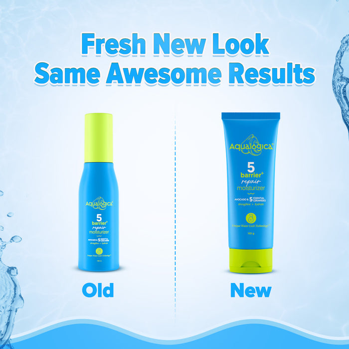 Fresh new packaging comparison for Barrier+ skincare moisturizer