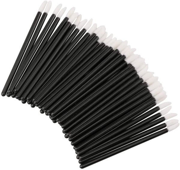 50 Premium PMU Lip Brushes with Black Handles - Precision Tools for Makeup Artists and Enthusiasts - SD Cosmetics Care
