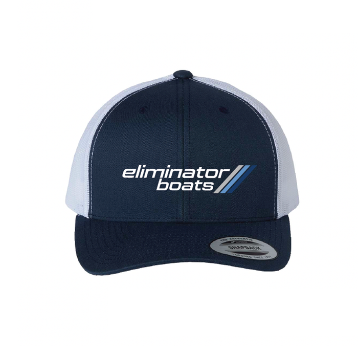 70's Powerboat 19 Daytona Curved Bill Snapback Hat - Navy/White
