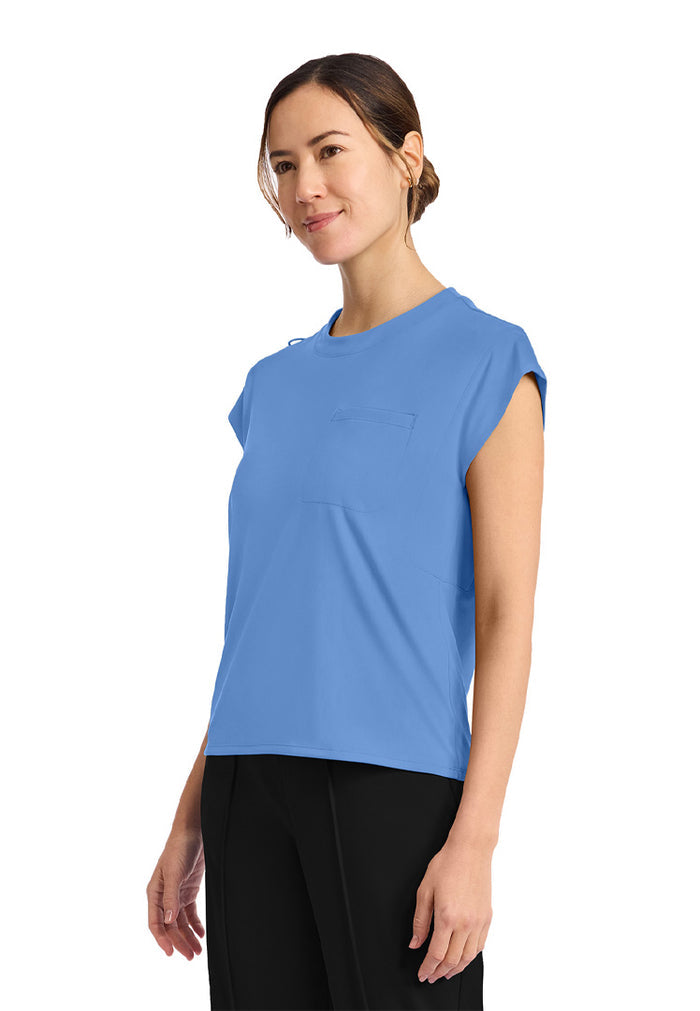 Achieve by Cherokee Women's Raglan Cap-Sleeve 1-Pocket Crew Neck Scrub Top
