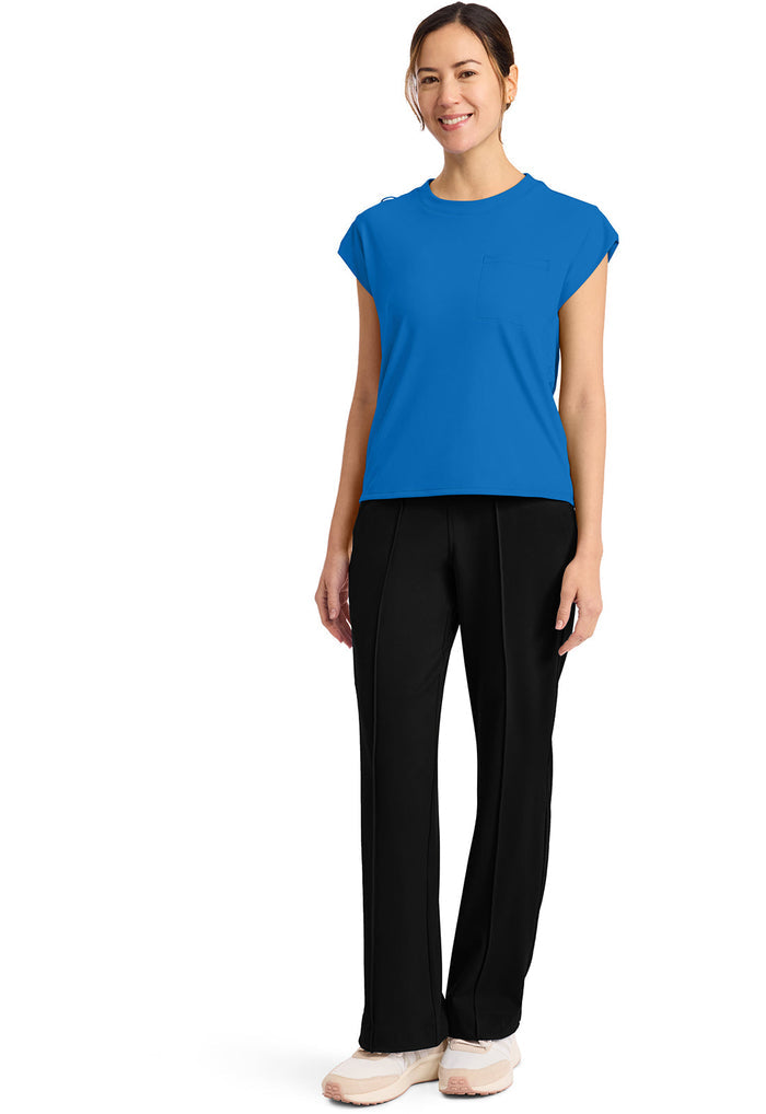 Achieve by Cherokee Women's Raglan Cap-Sleeve 1-Pocket Crew Neck Scrub Top