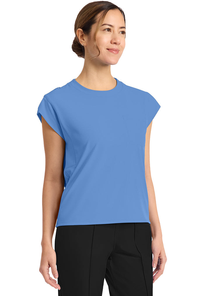Achieve by Cherokee Women's Raglan Cap-Sleeve 1-Pocket Crew Neck Scrub Top