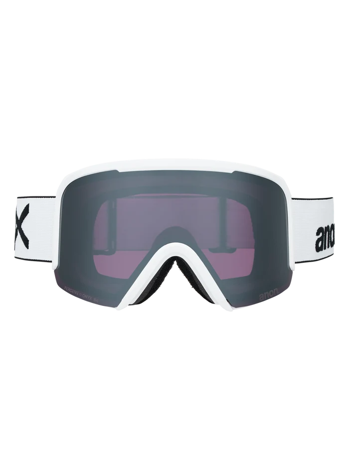 Product image of Anon Nesa Goggles + Bonus Lens + MFI® Face Mask[Variant:Frame: White, Lens: Perceive Sunny Onyx (6% / S4), Spare Lens: Perceive Cloudy Burst (59% / S1)]
