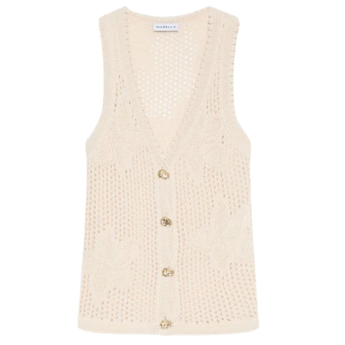 Astice Textured Knit Sleeveless Womens Cardigan  2613351012200