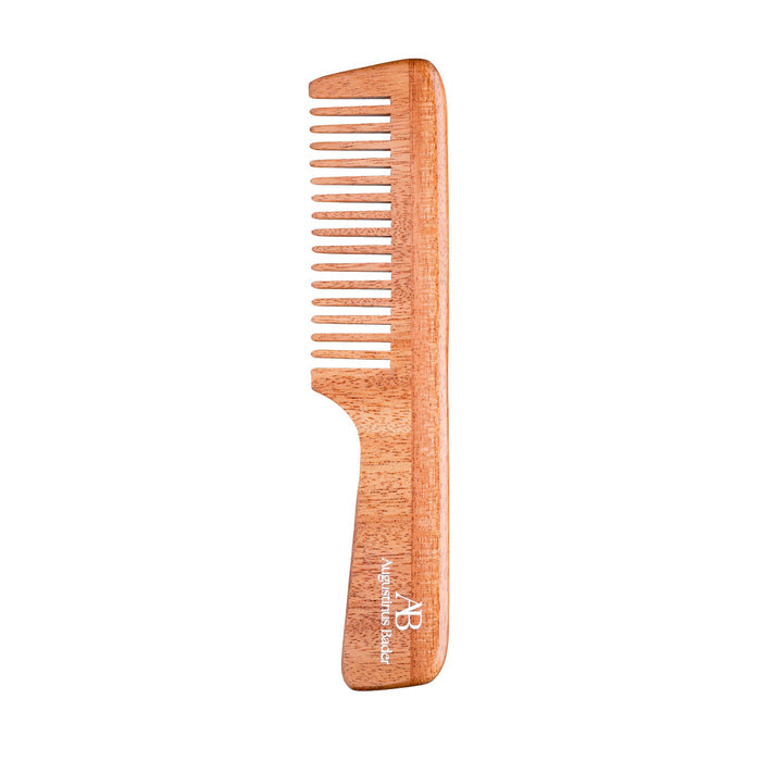 Augustinus Bader neem wood comb with wide teeth, natural wood finish