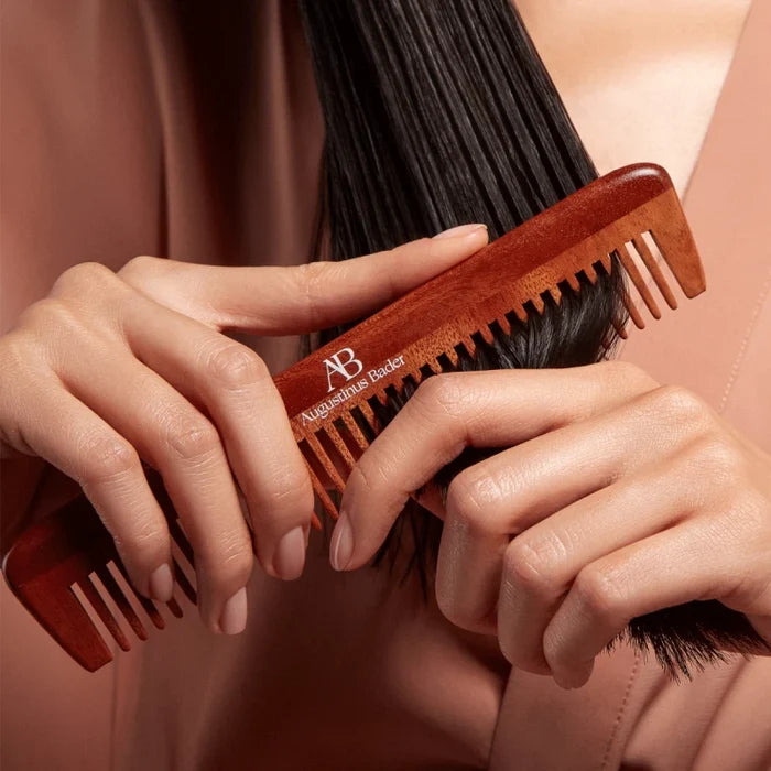 Augustinus Bader neem wood comb detangling black hair