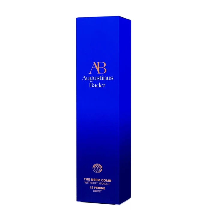 Augustinus Bader The Neem Comb box in deep blue with gold logo and product name