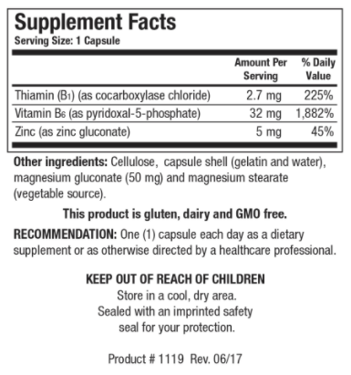 B6/B1 Plus Zinc by Biotics Research