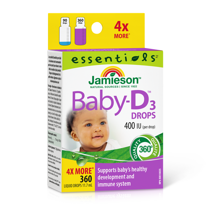 31000481 Jamieson Baby-D | Vitamin D3 Droplets 11.7 mL 6925_R2084_Baby-D3_Drops_400IU_CTN_MAIN