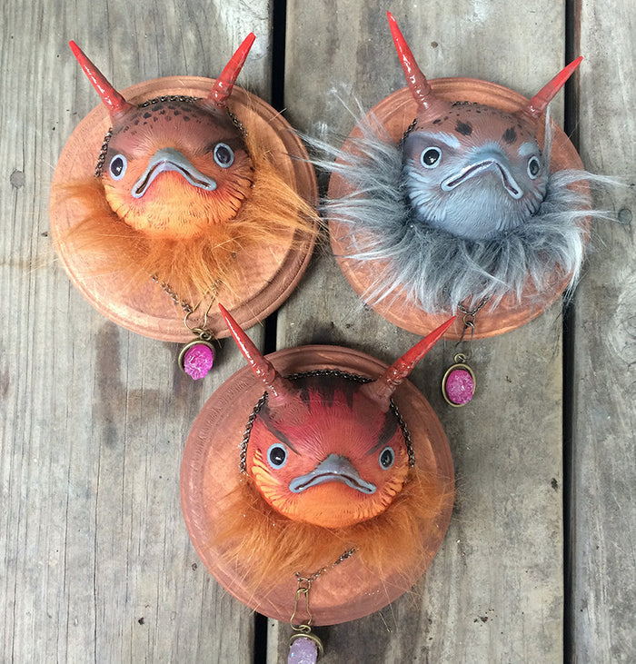 BEARDED BIRB MONSTER- FAUX TAXIDERMY HEAD