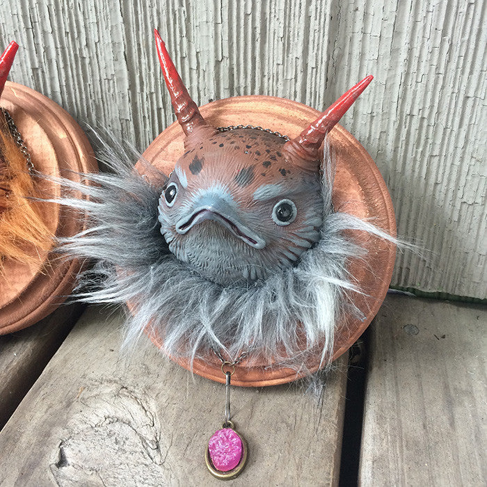 BEARDED BIRB MONSTER- FAUX TAXIDERMY HEAD