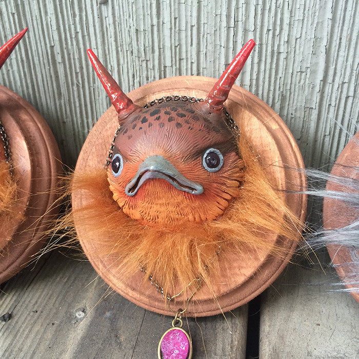 BEARDED BIRB MONSTER- FAUX TAXIDERMY HEAD
