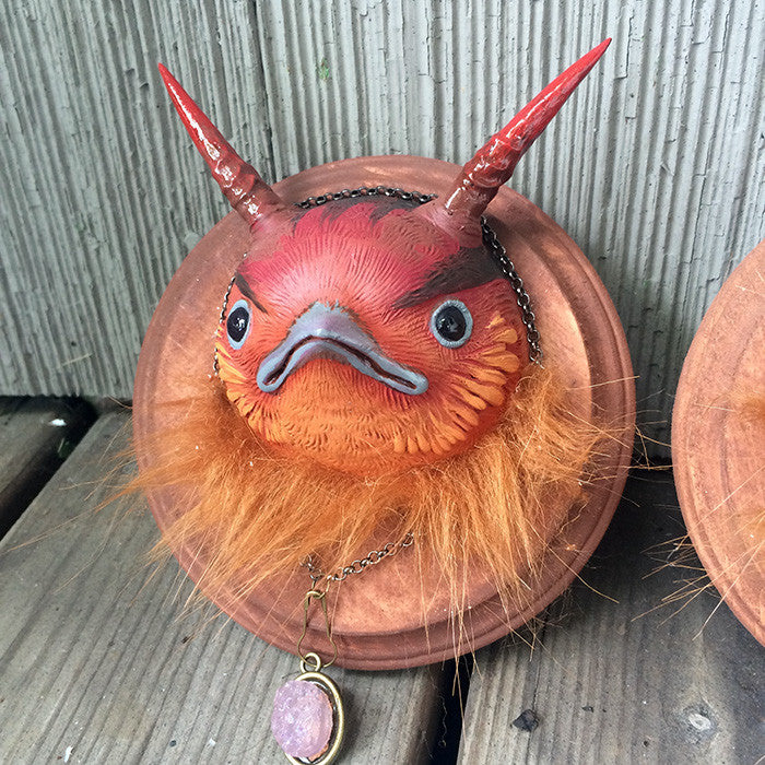 BEARDED BIRB MONSTER- FAUX TAXIDERMY HEAD