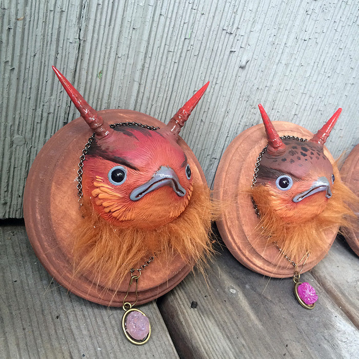 BEARDED BIRB MONSTER- FAUX TAXIDERMY HEAD