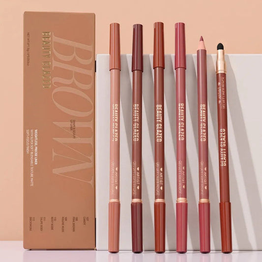 Beauty Glazed Artist Velvet Lipliner Set- Brown