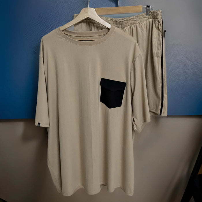Beige Patch Pocket Co-ord Set (Cotton)