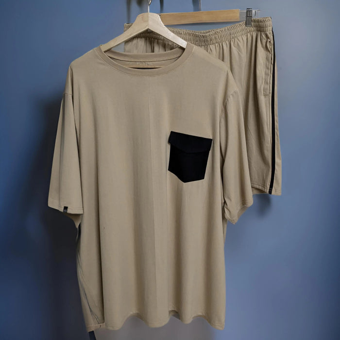 Beige Patch Pocket Co-ord Set (Cotton)