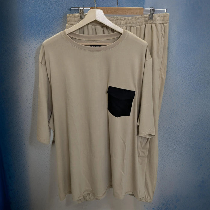 Beige Patch Pocket Co-ord Set (Cotton)