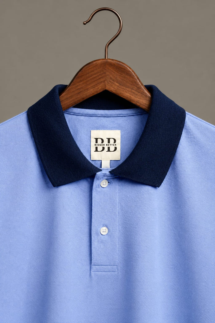 Belmont Blue Collar Polo (Premium Cotton Blend)