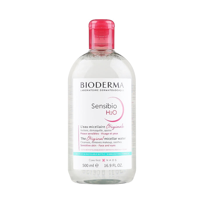 BIODERMA H2O The Original Micillar Water Cleanses Removes Makeup Soothes sensitive skin face and eyes￼مزيل المكياج ماء الميسلار من بايو ديرما