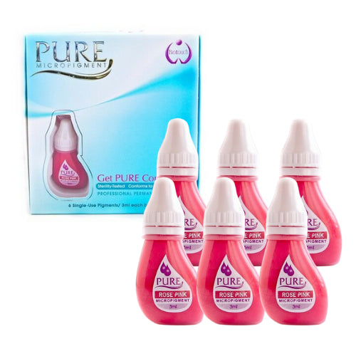 Biotouch 3Ml Pure Pigment Rose Pink - Safe Iron Oxide Permanent Makeup for Lips, Long-Lasting Color - SD Cosmetics Care