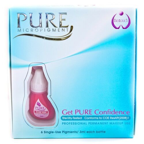 Biotouch 3Ml Pure Pigment Rose Pink - Safe Iron Oxide Permanent Makeup for Lips, Long-Lasting Color - SD Cosmetics Care