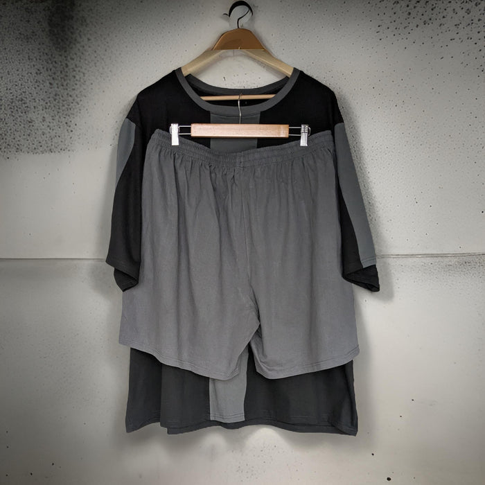 Black and Grey Block Style Premium Cotton Co-ord Set