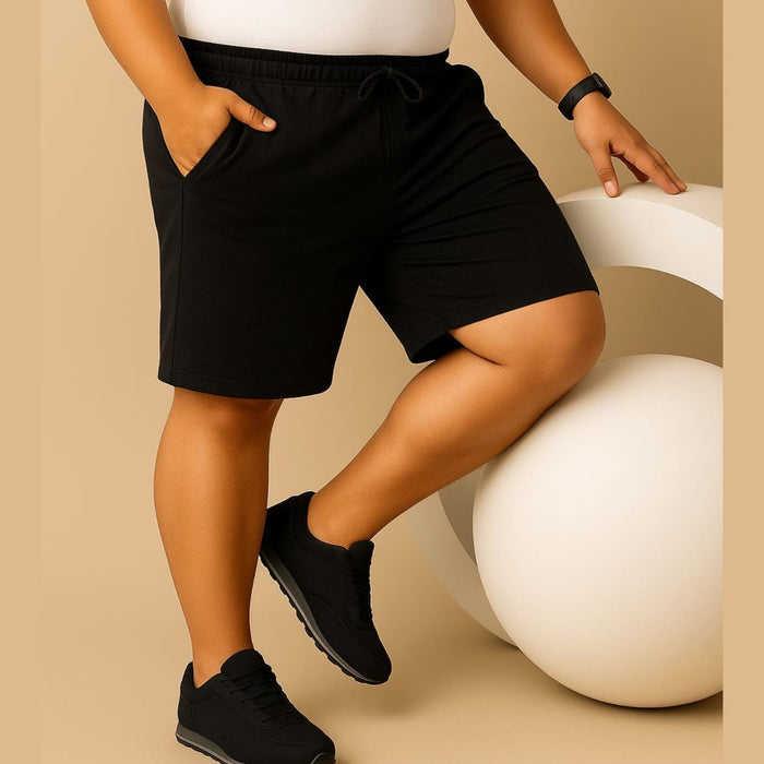 Black Cotton Shorts