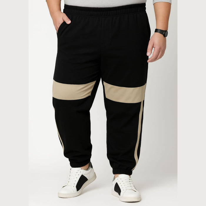 Black Jogger with Beige Stripe (Cotton)