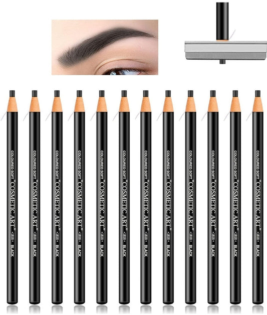 Black Waterproof Eyebrow Pencil Brow Pencil Long Lasting Microblading Supplies Kit,Brow Pencil Set for Marking,Creat Natural Eyebrow Makeup (1 pencil) - SD Cosmetics Care