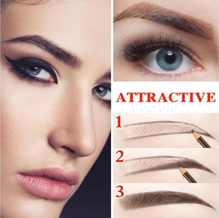 Black Waterproof Eyebrow Pencil Brow Pencil Long Lasting Microblading Supplies Kit,Brow Pencil Set for Marking,Creat Natural Eyebrow Makeup (1 pencil) - SD Cosmetics Care