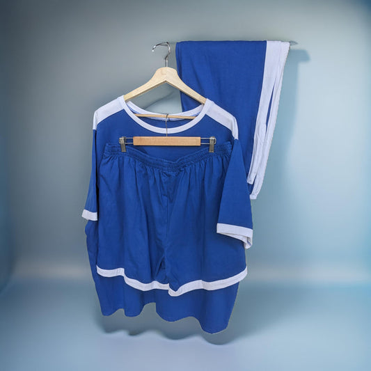 Blue and White Stripe Cotton Co-ord Set
