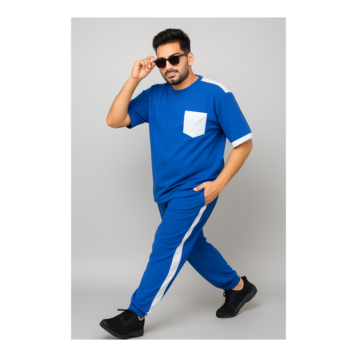 Blue and White Stripe Cotton Co-ord Set