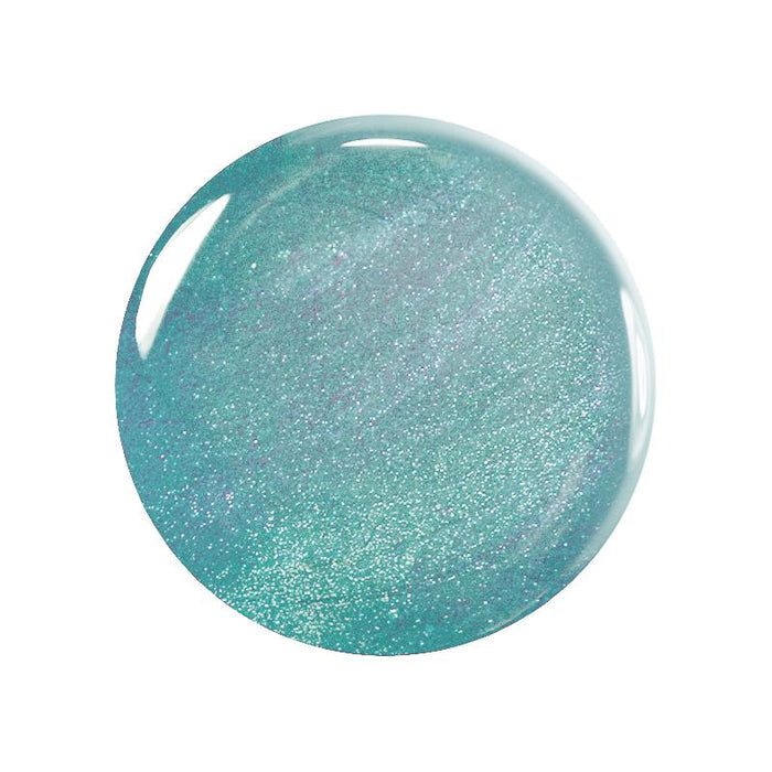 Bonnie Stella Janis Trio by Manucurist: A round, glossy teal glitter nail polish with a shimmery, iridescent finish and subtle sparkles—non-toxic and safe for kids.