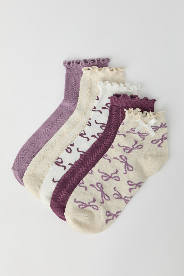 Bow Ruffle Socks (5 Pack)