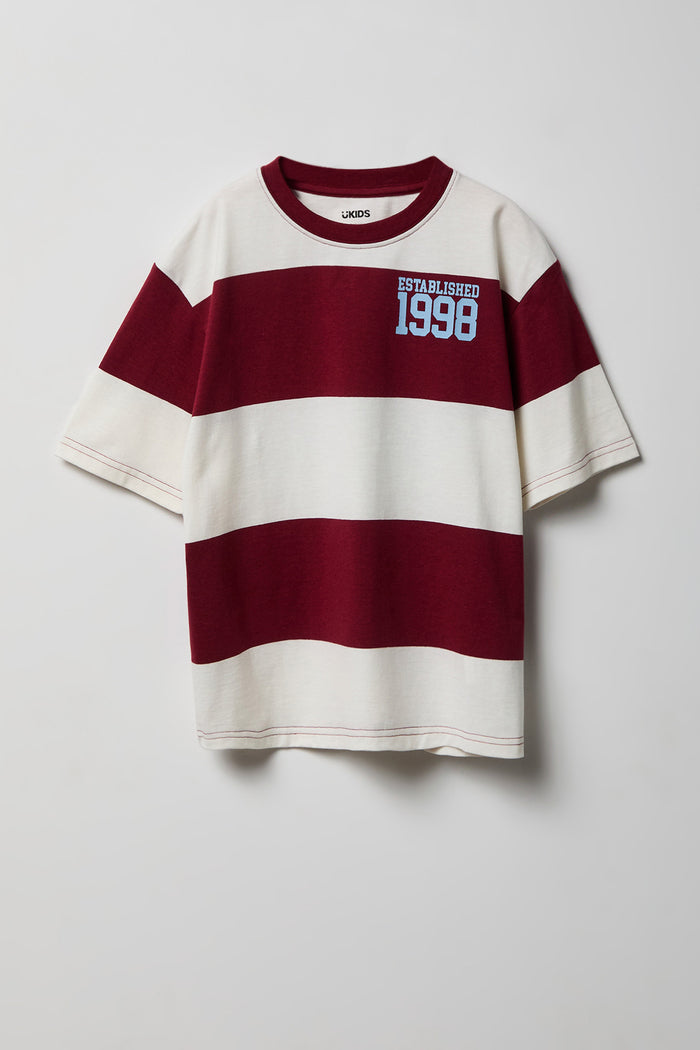 Boys Graphic Striped Boxy T-Shirt