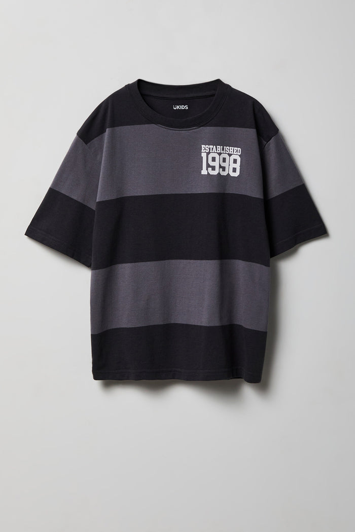 Boys Graphic Striped Boxy T-Shirt