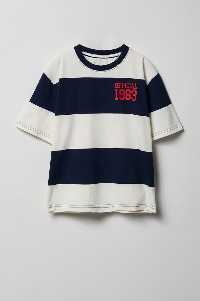 Boys Graphic Striped Boxy T-Shirt